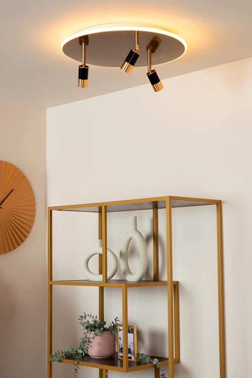Lucide JUBEL - Flush ceiling light - Ø 48 cm - LED - CCT - 2500K/3000K - Matt Gold / Brass - atmosphere 2